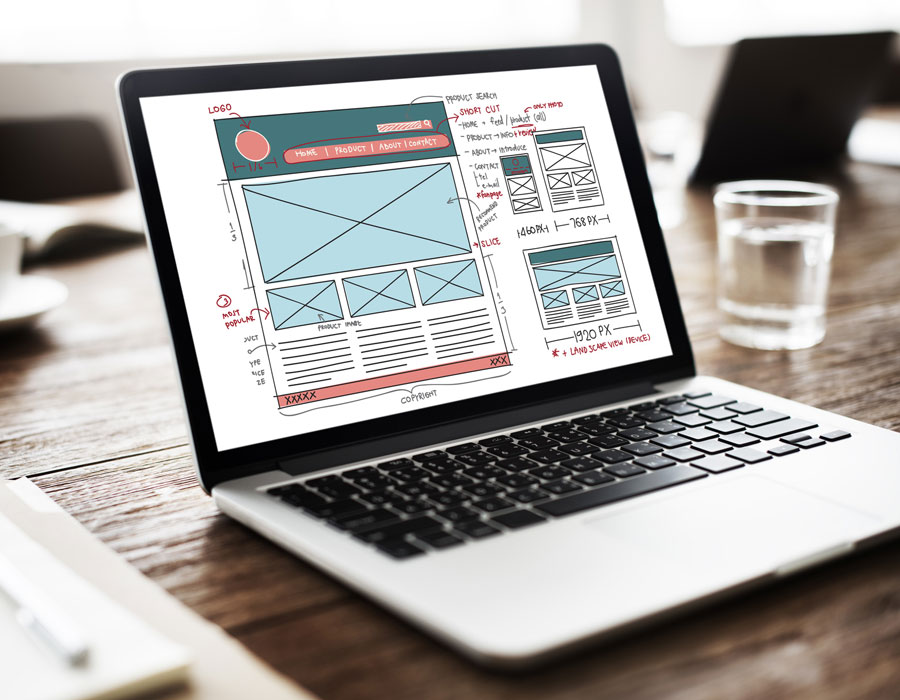 website development wireframe